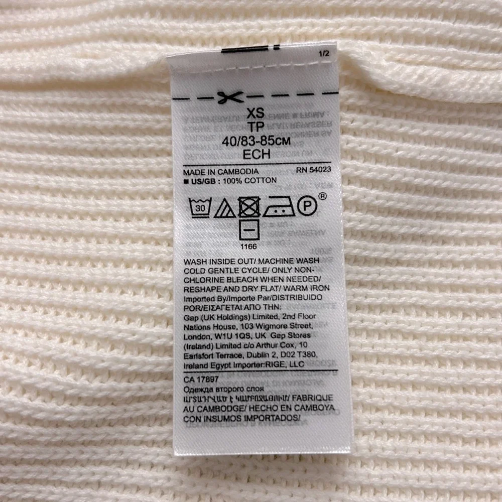 Banana Republic Organic Cotton Open Front Cardigan Cream - Picture 6 of 10